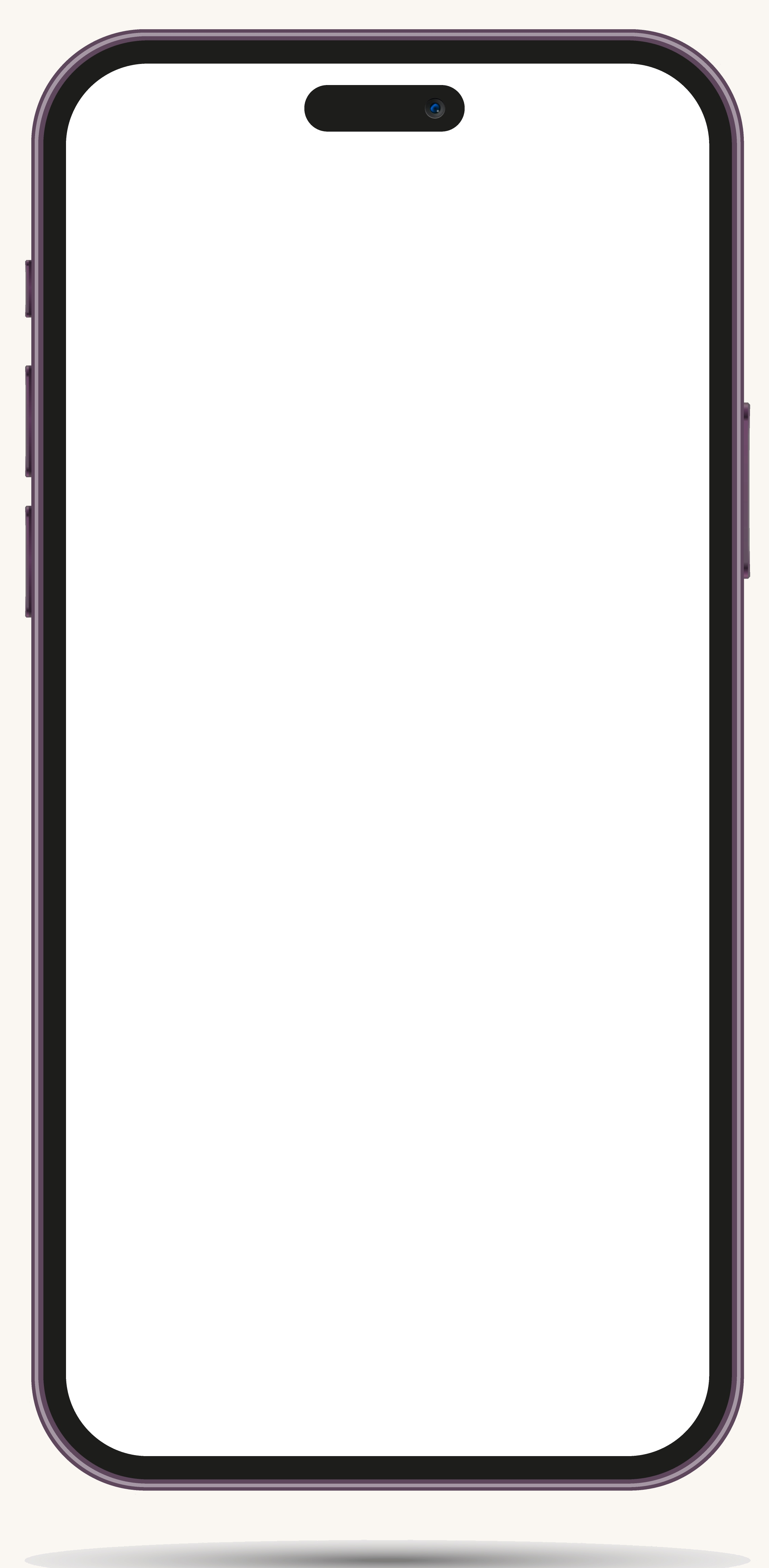 Mockup iPhone frontal avec Dynamic Island utilisé pour la visite produit Tigria
